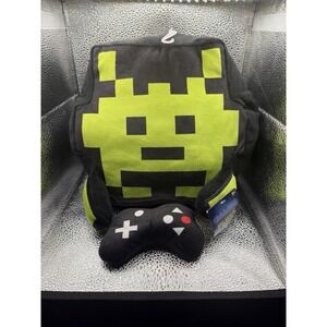 Space Invaders Alien Plush Pillow Video Gamer & Controller 10" Stuffed New BMI